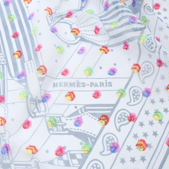 HERMES Authentic Blue Silk Scarf - Picture 4 of 4